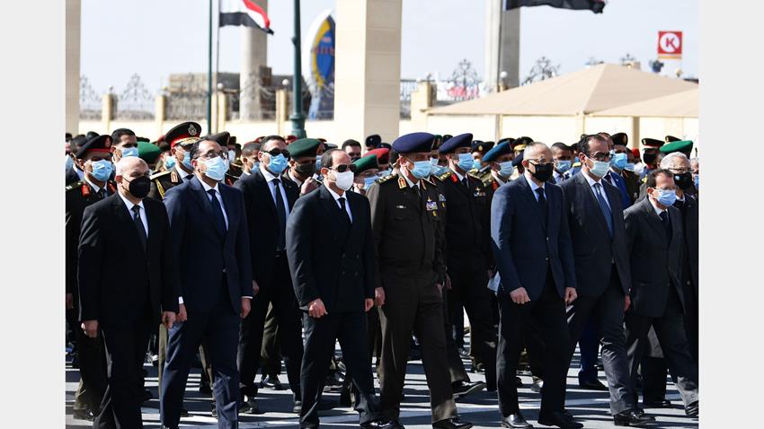 الرئيس عبد الفتاح السيسي يتقدم الجنازة العسكرية للفريق عبدرب النبي حافظ والفريق فخري عبد المنعم خليل
