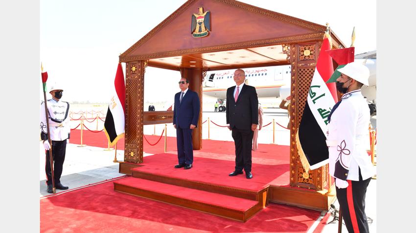 الرئيس عبد الفتاح السيسي يصل إلى العاصمة العراقية بغداد