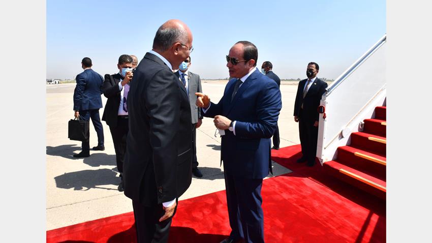 الرئيس عبد الفتاح السيسي يصل إلى العاصمة العراقية بغداد