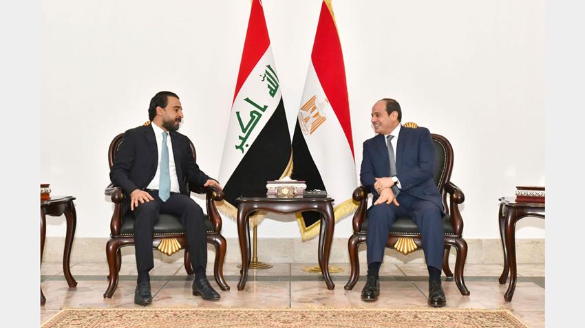 الرئيس عبد الفتاح السيسي يلتقي رئيس مجلس النواب العراقي بالعاصمة العراقية بغداد