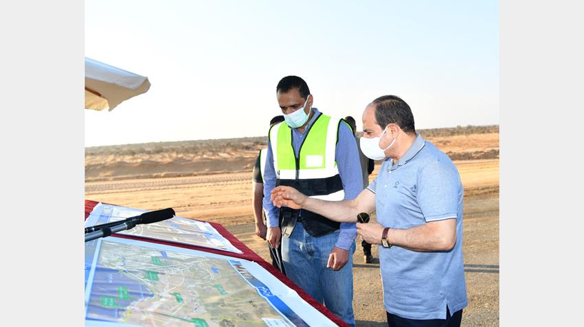 الرئيس عبد الفتاح السيسي يتفقد مشروعات تطوير شبكة محاور وطرق الساحل الشمالي