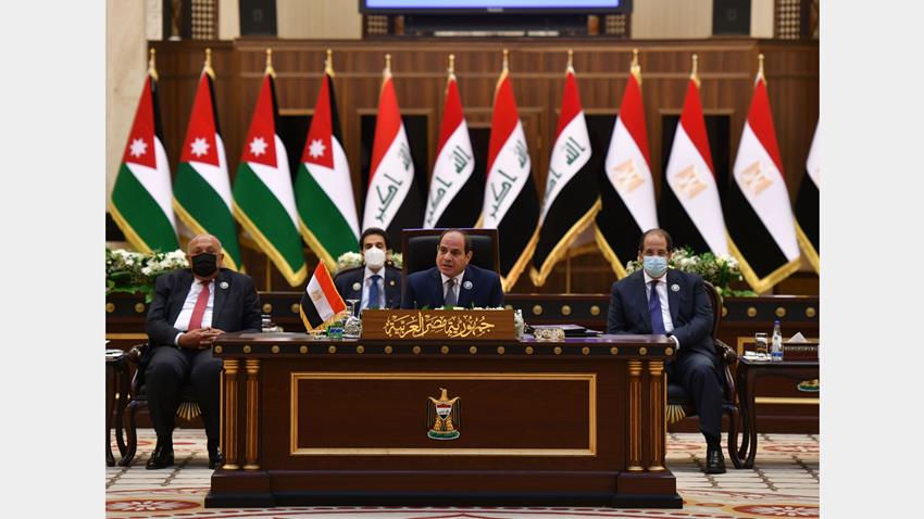 الرئيس عبد الفتاح السيسي يشارك في قمة ثلاثية مع رئيس الوزراء العراقي والعاهل الأردني