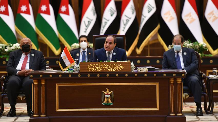 الرئيس عبد الفتاح السيسي يشارك في قمة ثلاثية مع رئيس الوزراء العراقي والعاهل الأردني