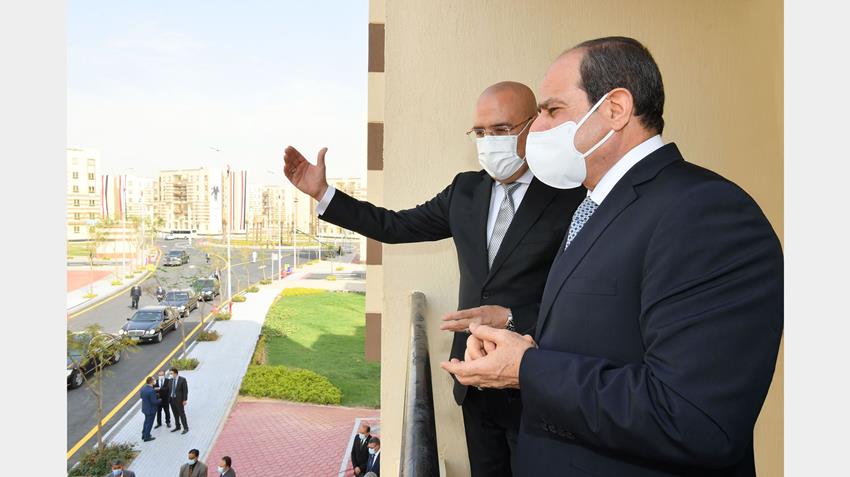 الرئيس عبد الفتاح السيسي يفتتح مجموعة مشروعات إسكان بديل المناطق غير الآمنة من منطقة ٦ أكتوبر