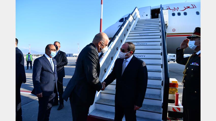 الرئيس عبد الفتاح السيسي يصل إلى العاصمة اليونانية أثينا -
