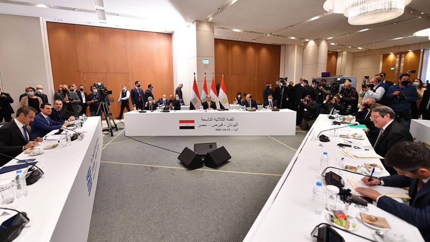 الرئيس عبد الفتاح السيسي يشارك في قمة ثلاثية بين مصر وقبرص واليونان