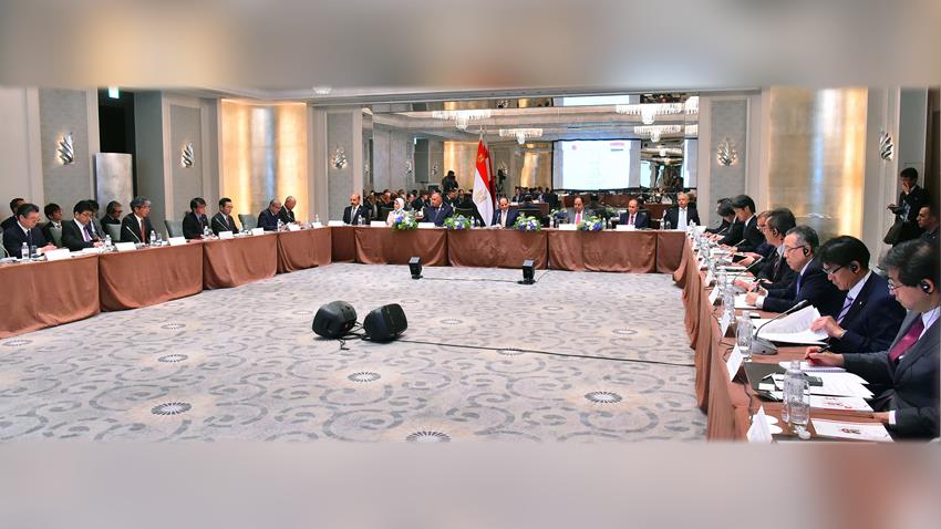 الرئيس عبد الفتاح السيسي يلتقي مع ممثلي مجتمع الأعمال ورؤساء كبرى الشركات في اليابان