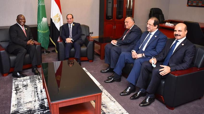 الرئيس عبد الفتاح السيسي يلتقي بنظيره الجنوب أفريقي بنيامي في النيجر