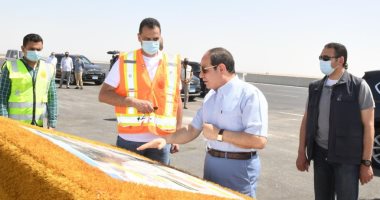 الرئيس السيسى يتفقد سوق السيارات الجديد بطريق السخنة