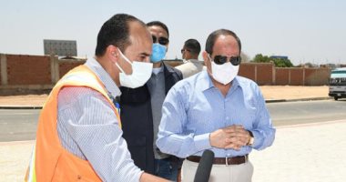 الرئيس السيسى يتفقد أعمال التطوير فى المحاور المحيطة بمطار القاهرة الدولى الرئيس السيسى يتفقد أعمال التطوير فى المحاور المحيطة بمطار القاهرة الدولى