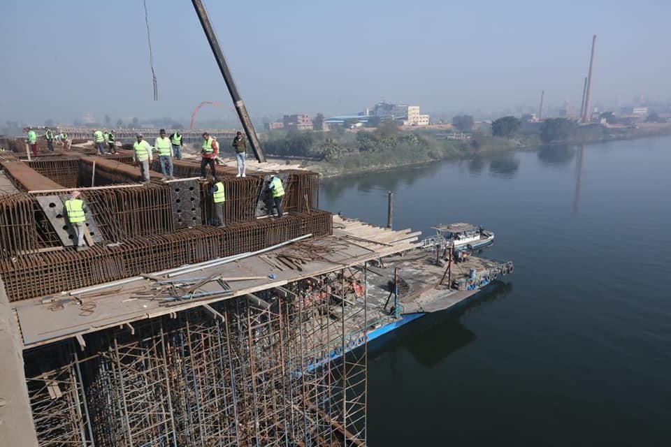 إنشاء كوبرى البستان بمحافظة دمياط