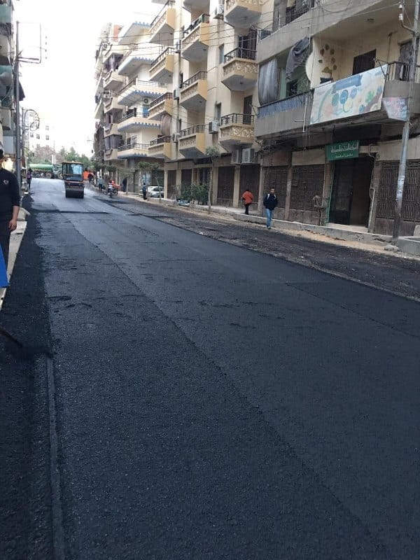 رصف طريق مصطفى كامل بمدينة أبو كبير
