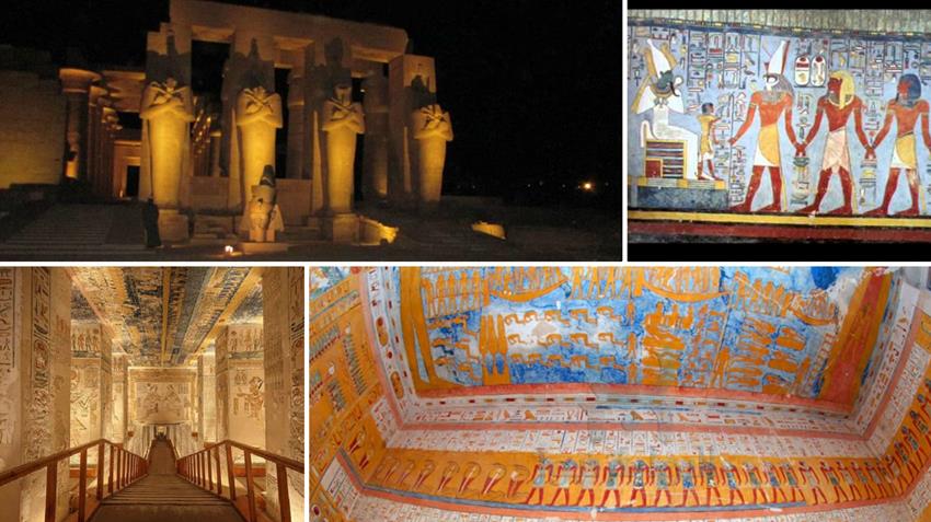 تطوير إنارة معبد الرامسيوم وثلاثة مقابر بوادي الملوك بالأقصر
